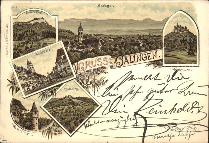 Balingen Gesamtansicht Burg Hohenzollern Schalksburg Marktplatz Hirschberg Wasse