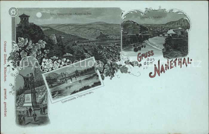 Bad Muenster Stein Ebernburg Nahetal Rheingrafenstein im Mondschein Ebernburg Ro