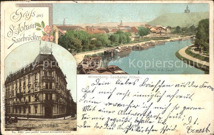 St Johann Saarbruecken Partie an der Saar Winterberg Denkmal Spicherer Hoehen Ho