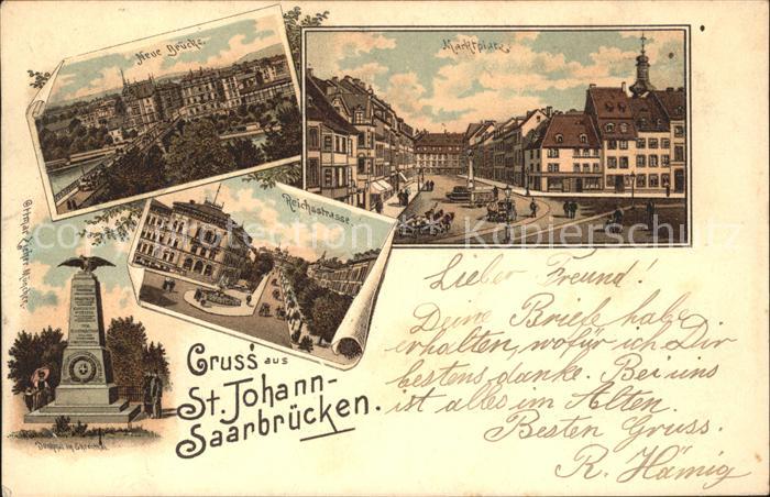 St Johann Saarbruecken Neue Bruecke Marktplatz Reichsstrasse Denkmal