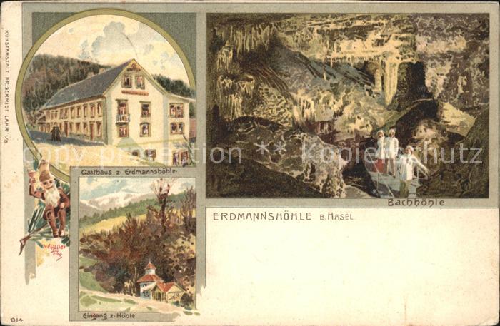 Hasel Baden Hasler Hoehle BW Gasthaus zur Erdmannshoehle Bachhoehle Zwerg