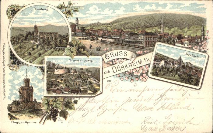 Bad Duerkheim Totalansicht Klosterruine Limburg Seebach Hardenburg Flaggenturm