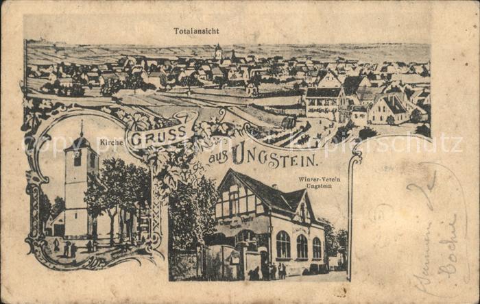 Ungstein Totalansicht Kirche Winzerverein