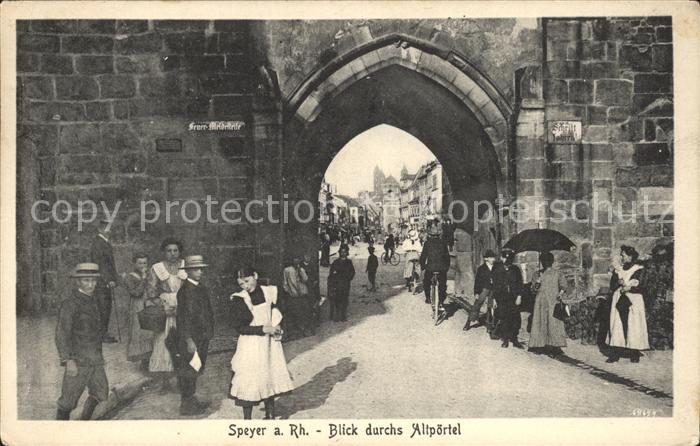 Speyer Rhein Blick durchs Altpoertel