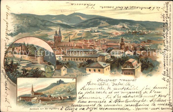 Neustadt Haardt Gesamtansicht Hambach mit Maxburg Haardter Schloesschen