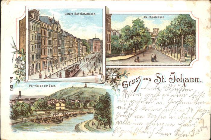 St Johann Saarbruecken Untere Bahnhofstrasse Reichsstrasse Partie an der Saar