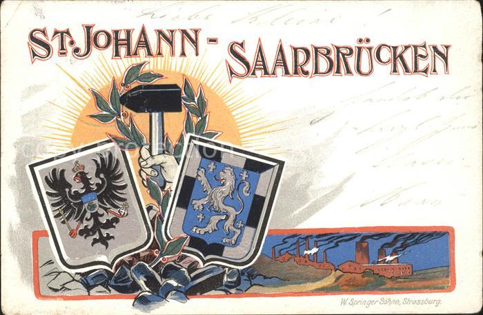 St Johann Saarbruecken Wappen Hammer Dampfer Deutsche Reichspost