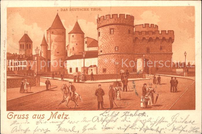 Metz  57 Moselle Deutsche Tor Pferd