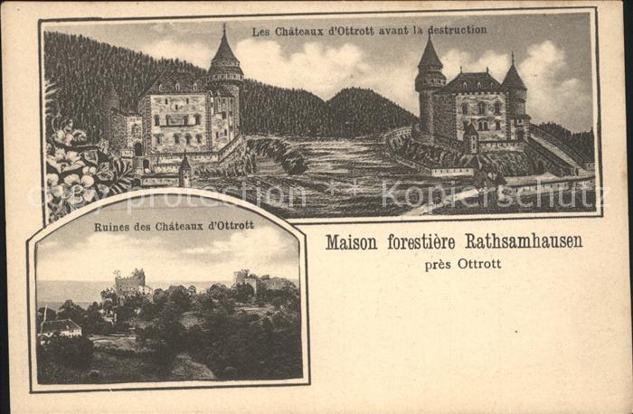 Ottrott Les Chateaux Ottrott avant la destruction Ruines des Chateaux