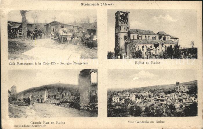 Steinbach Haut-Rhin Eglise Ruine Cafe Restaurant la Cote Georges Naegelem Grande