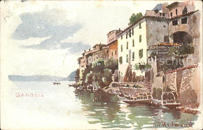 Gandria Lago di Lugano Restaurant Schoenfels Kuenstlerkarte