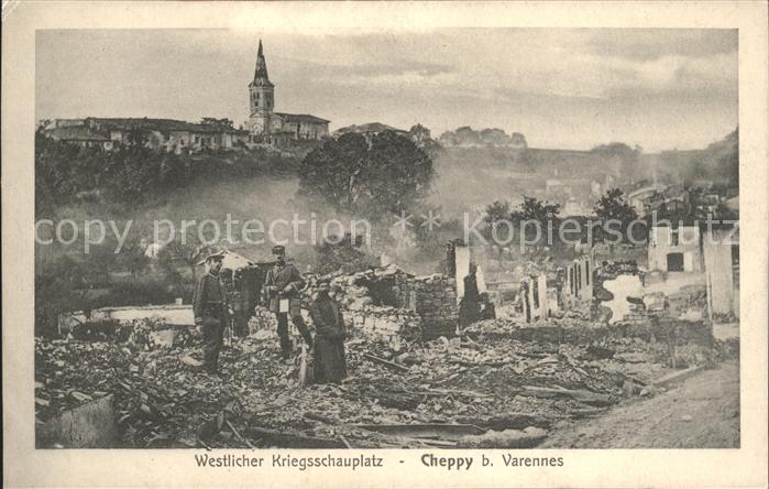 Cheppy Westlicher Kriegsschauplatz Varennes Stempel Krsatz Batllandw Intf Regt 3