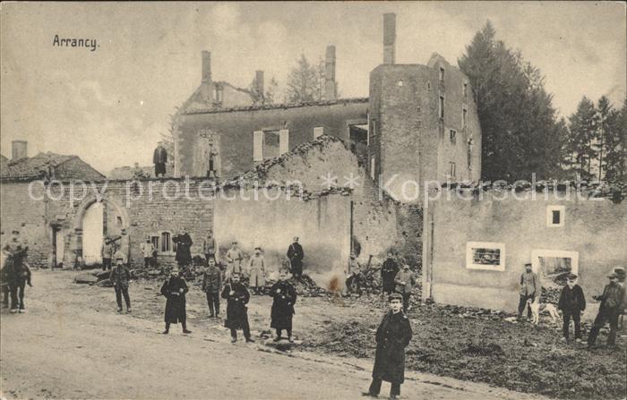 Arrancy-sur-Crusne Zerstoerte Haeuser Soldaten 1. WK Infant Division 16