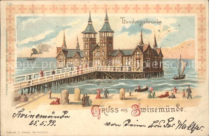 Swinemuende Ostseebad Westpommern Landungsbruecke
