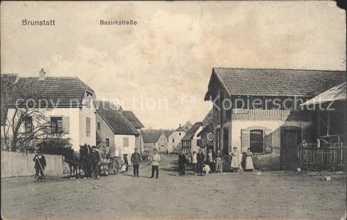 Brunstatt Bezirkstrasse Soldaten Pferdekutsche
