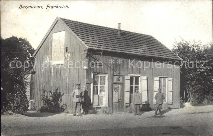 Bazancourt Marne Post Soldaten