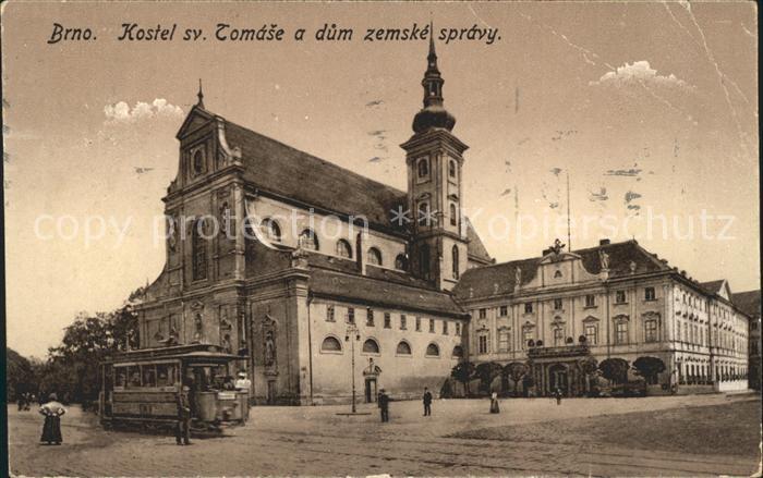 Brno Bruenn Kostel sv Tomase a dum zemske spravy Ki