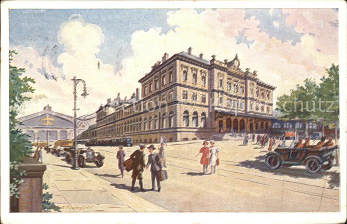 CHEMNITZ Sachsen Hauptbahnhof Kuenstlerkarte D. Baumgaertel