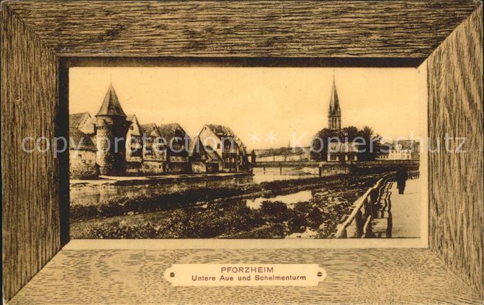 Pforzheim Untere Aue und Schelmenturm Bilderrahmen
