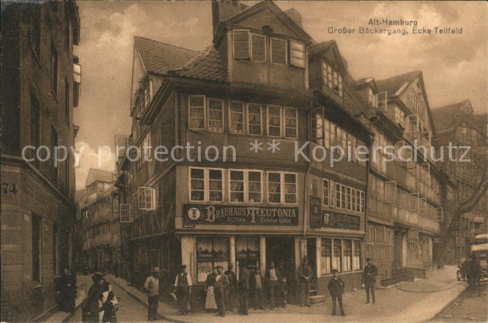 HAMBURG  CITY Grosser Baeckergang Ecke Teilfeld Brauhaus Serie Alt Hamburg 2