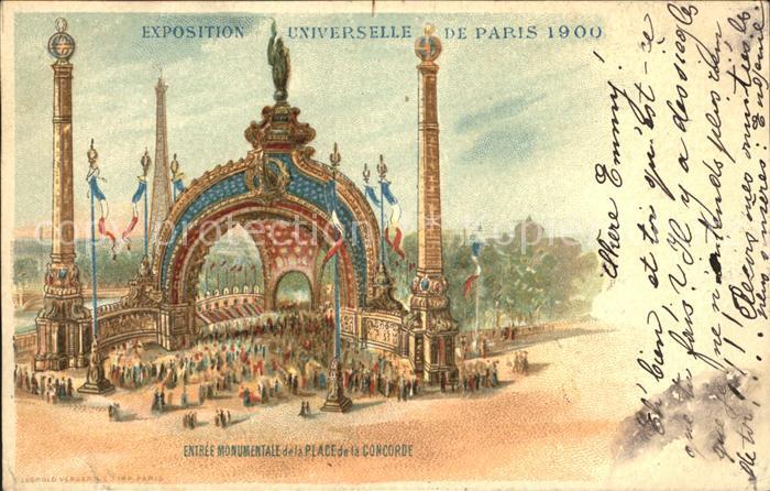 Paris Exposition Universelle de 1900 Entree Monumentale de la Place de la Concor