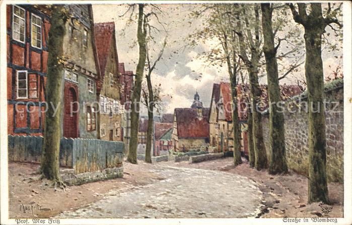 Blomberg Lippe Strassenpartie Kuenstler Max Fritz Serie Deutsche Meister Sammlun