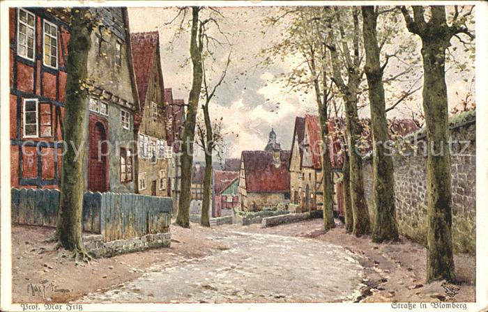 Blomberg Lippe Strassenpartie Kuenstler Prof. Max Fritz Serie Deutsche Meister S