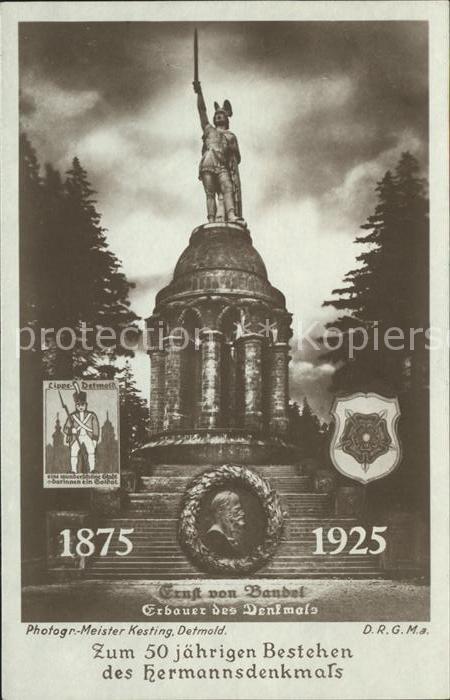Hermannsdenkmal Erbauer Ernst von Bandel Zum 50jaehrigen Bestehen Jubilaeum