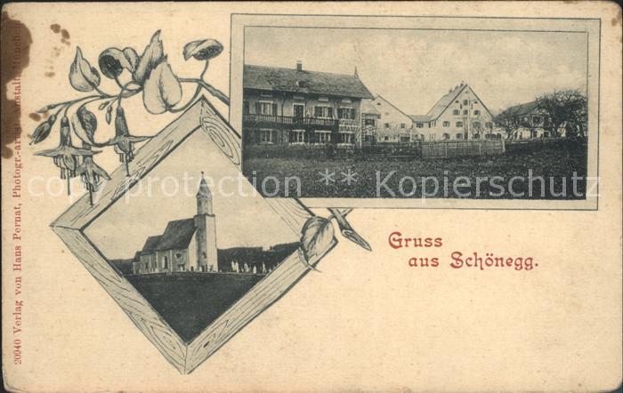 Schoenegg Dietramszell Teilansicht Kirche Bilderrahmen