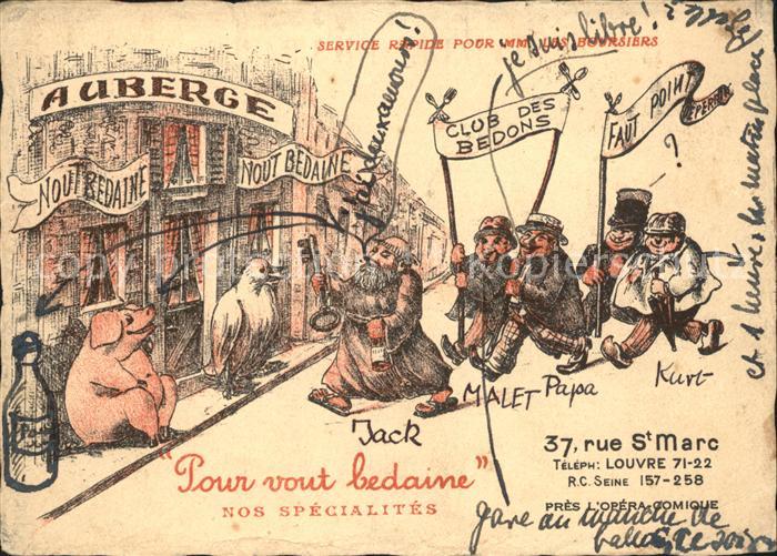 Paris Auberge Kuenstler Karikatur