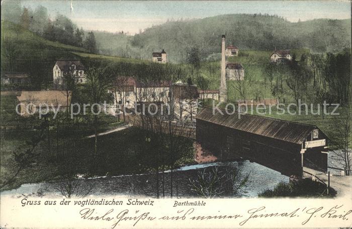 Barthmuehle Teilansicht Holzbruecke vogtlaendische Schweiz