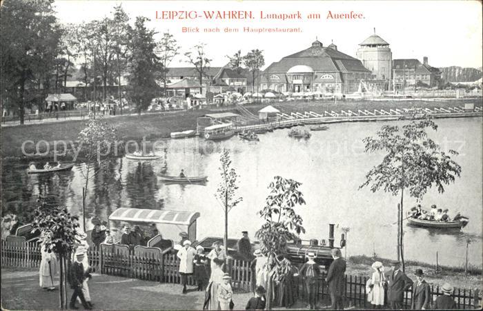 Wahren Leipzig Lunapark am Auensee Hauptrestaurant Offizielle Postkarte No 24