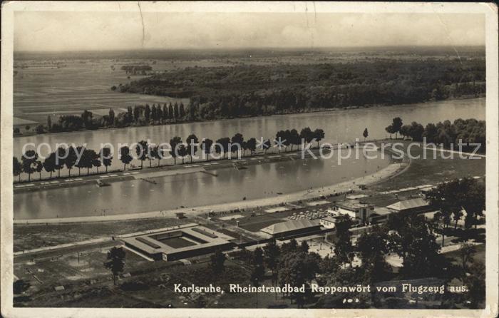 Karlsruhe Rheinstrandbad Rappenwoert Fliegeraufnahme