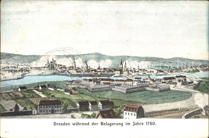 DRESDEN Elbe waehrend der Belagerung im Jahre 1760