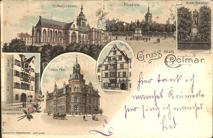 Colmar Haut Rhin Elsass Kirche Rappplatz Denkmal Kopfhaus Post