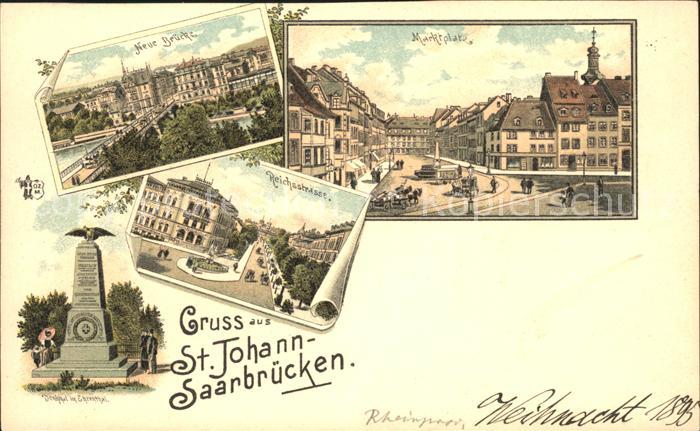 St Johann Saarbruecken Neue Bruecke Marktplatz Reichsstrasse Ehrenthal Denkmal