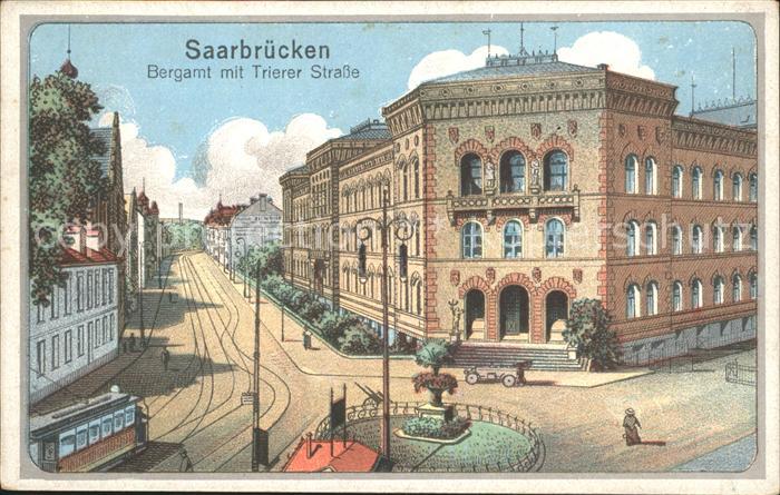 SAARBRueCKEN Saarland Bergamt und Trierer Strasse Strassenbahn