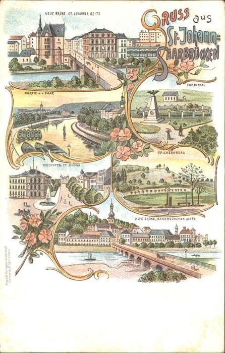 St Johann Saarbruecken Bruecke Ehrenthal Denkmal Saar Reichsstrasse Spichernberg
