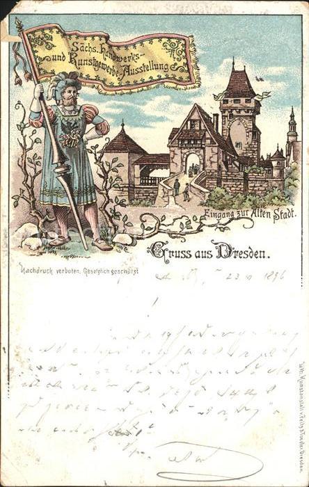 DRESDEN Elbe Eingang zur Alten Stadt Saechs. Handwerks und Kunstgewerbe Ausstell