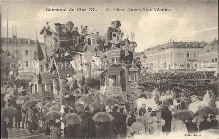 Nice Alpes Maritimes Carnaval Char Ouest Etat Vesubie