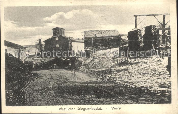 Verry zerstoertes Dorf Westlicher Kriegsschauplatz