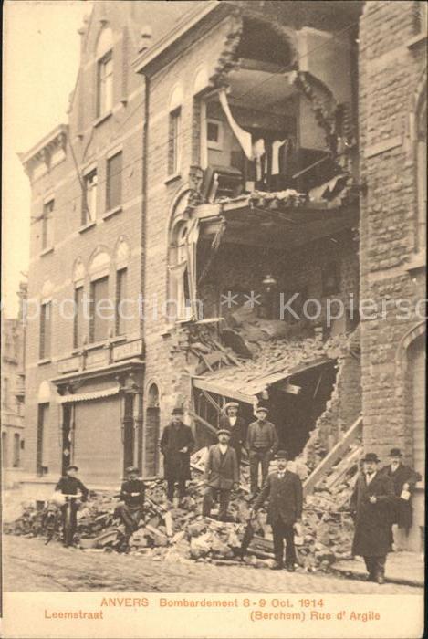 Anvers Antwerpen Bombardement Octobre 1914 Rue d Argile Grande Guerre 1. Weltkri