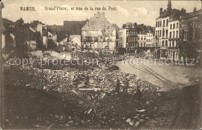 Namur Wallonie Grande Place Rue du Pont Ruines Grande Guerre 1. Weltkrieg