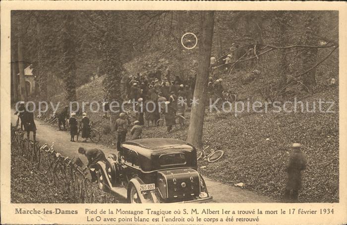 Marche-les-Dames Montagne ou Roi Albert I de Belgique a trouve la mort