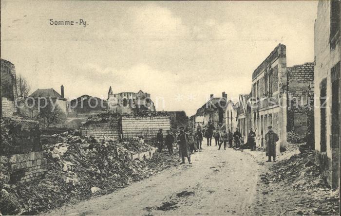 Somme-Py-Tahure Ruines Grande Guerre Soldats 1. Weltkrieg