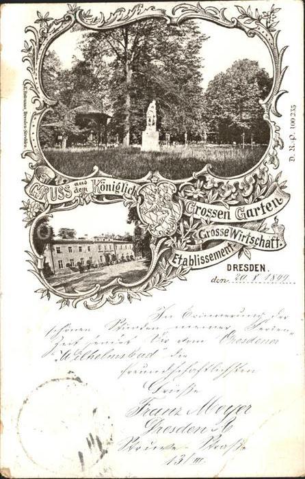 DRESDEN Elbe Koeniglicher Grosser Garten Grosse Wirtschaft Etablissement Reichsp
