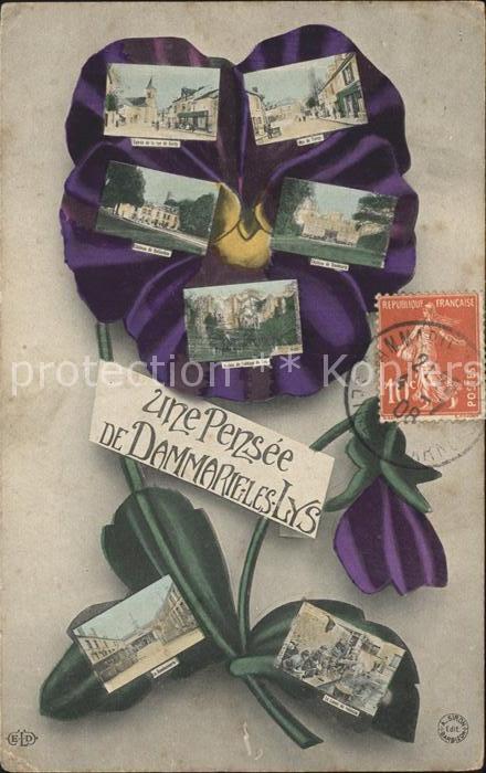 Dammarie-les-Lys Une Pensee de la Ville Fleur Stempel auf AK