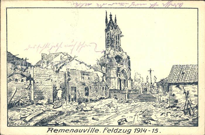Remenauville Feldzug 1914-15 Zeichnung 1. Weltkrieg Grande Guerre