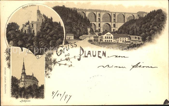 Plauen Vogtland Burg Ruine Liebau Viadukt Schloss