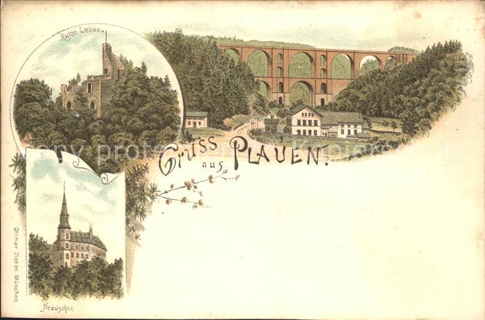 Plauen Vogtland Burg Ruine Liebau Viadukt Hradschir Schloss